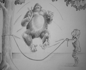 This is an illustration from my as yet unpublished children's book, Play To Play.