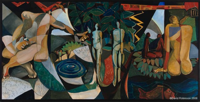 this is the first painting in a triptych I did for The Creatures Of Prometheus, a performance I did with The Portland Chamber Orchestra. special kudos to Jen and Brad for housing these enormous paintings for me.