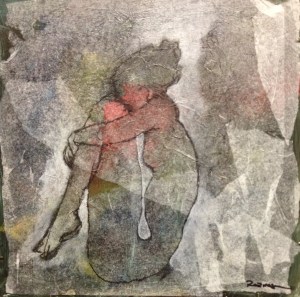 This is one of my first test paintings for the yoga series. It's small, maybe 10inches square.