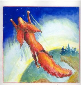 An illustration from my children's book, LUCY AND THE WATERFOX