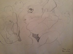 A sketch working out some details for House On Fire