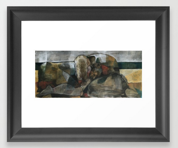 nap on the beach framed print