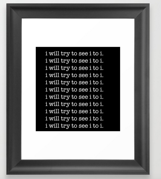 i to i FRAMED PRINT copy