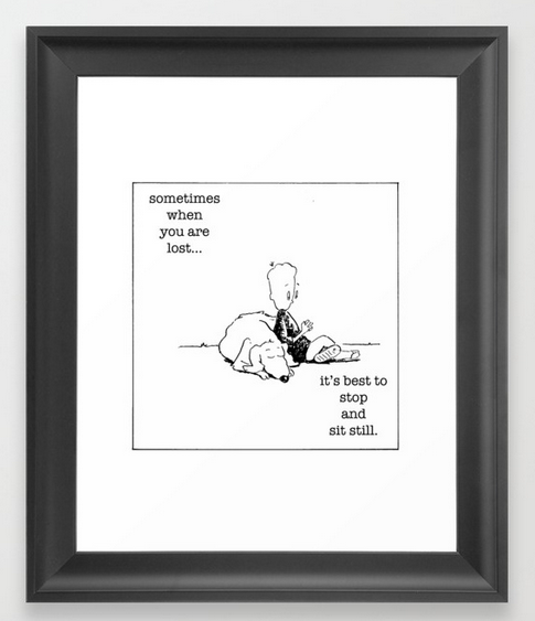 lost sit still Chicken FRAMED PRINT copy