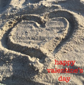 heart in sand happy valentine's day copy